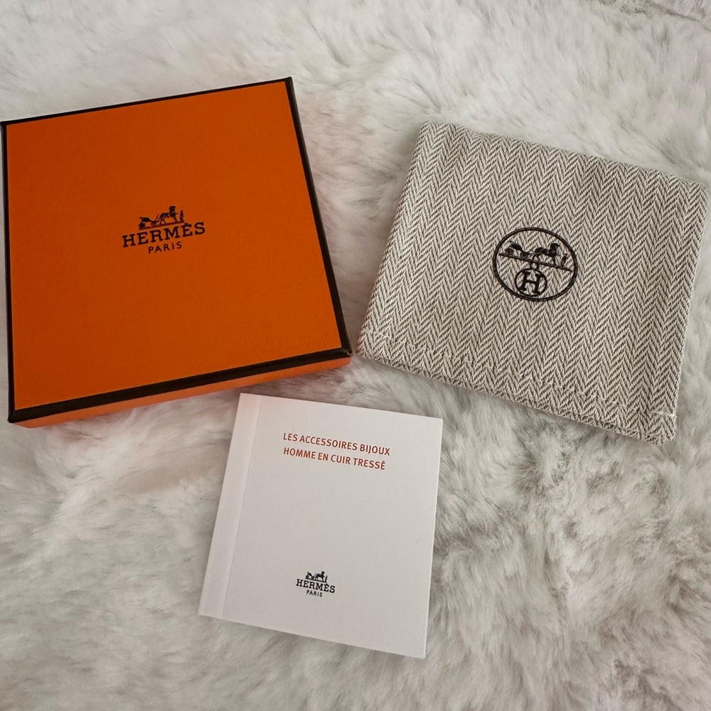 Hermes Bracelet Box and Dust bag with item book.